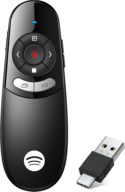 Presentation Clicker Compatible with Bluetooth 5.1 & RF 2.4GHz Dual Modes Long Range Wireless Presenter Clicker Remote Powerpoint Clicker Slide Clicker for Office Classroom Teacher Powered by AAA