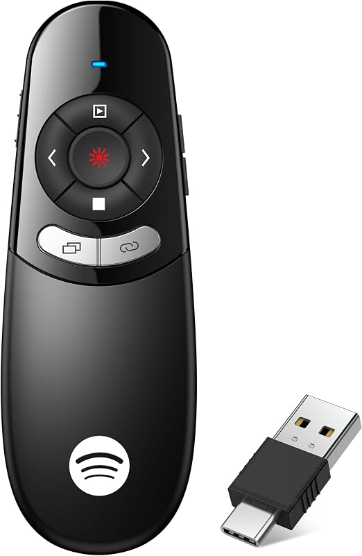 Presentation Clicker Compatible with Bluetooth 5.1 & RF 2.4GHz Dual Modes Long Range Wireless Presenter Clicker Remote Powerpoint Clicker Slide Clicker for Office Classroom Teacher Powered by AAA