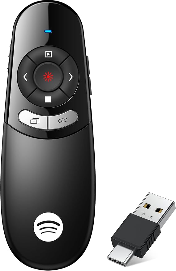 Presentation Clicker Compatible with Bluetooth 5.1 & RF 2.4GHz Dual Modes Long Range Wireless Presenter Clicker Remote Powerpoint Clicker Slide Clicker for Office Classroom Teacher Powered by AAA