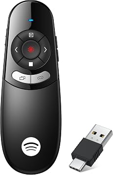 Presentation Clicker Compatible with Bluetooth 5.1 & RF 2.4GHz Dual Modes Long Range Wireless Presenter Clicker Remote Powerpoint Clicker Slide Clicker for Office Classroom Teacher Powered by AAA
