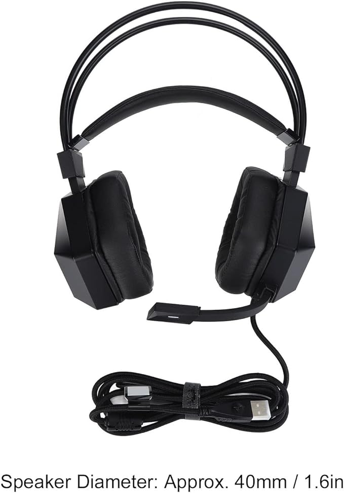Wired Gaming Headphones Headset with Microphone, THS300A4 Gaming Headset 7.1 Surround Sound Wired USB On Ear Gaming Headphones with Noise Canceling Microphone