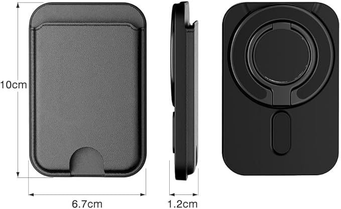 Magnetic Phone Grip for Mag Safe Kickstand Compatible with MagSafe Phone Wallet, All-in-1 Phone Ring Holder Snap with Card for Mag Safe iPhone 17/16/15/14/13 Series Case [2025 Version], Black