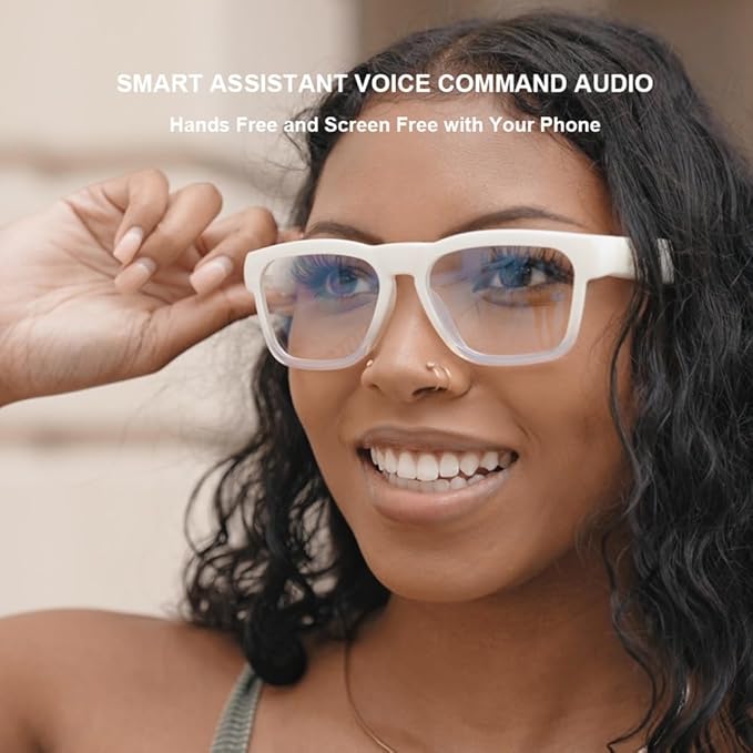 OhO sunshine Bluetooth Glasses: Voice Control and Open Ear Style Smart Glasses to Listen Music & Calls, UV400 Protection Lens