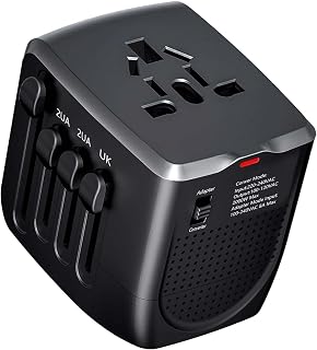 International Travel Adapter Voltage Converter to Step Down 230V to 120V for Hair straighteners, laptops, Cell Phones, Power converters from USA to UK, Europe, Australia Over 200