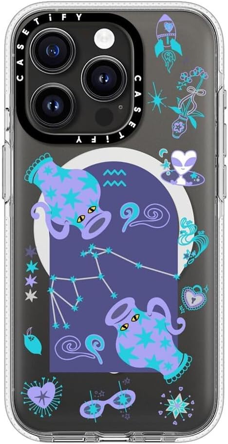 CASETiFY Clear iPhone 15 Pro Case [Not Yellowing / 6.6 ft. 3X Military Grade Drop Protection/Compatible with Magsafe] - Aquarius - Clear