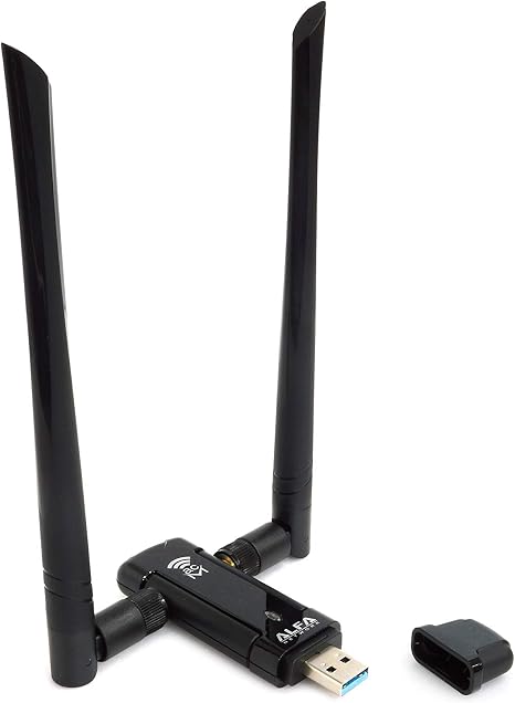 ALFA Network AWUS036ACM Long-Range Wide-Coverage Dual-Band AC1200 USB Wireless Wi-Fi Adapter w/High-Sensitivity External Antenna - Windows, MacOS & Kali Linux Supported