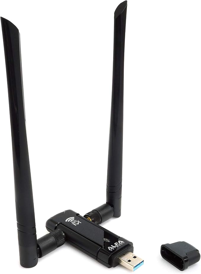 ALFA Network AWUS036ACM Long-Range Wide-Coverage Dual-Band AC1200 USB Wireless Wi-Fi Adapter w/High-Sensitivity External Antenna - Windows, MacOS & Kali Linux Supported