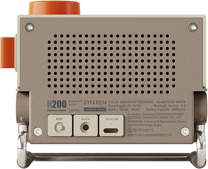 N200 Bluetooth Speaker, TWS Pairing, Retro Speakers for Home,Desktop,Small Wireless Portable,8H Playtime,Gifts Ideas,White