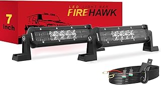 Firehawk LED Light Bar 7 Inch 40,000LM 2PCS, 2026 New Japanese Chips, Spot Flood Combo Beam, Driving Off Road Fog Work for Truck Pickup ATV UTV SUV Cart IP68 Waterproof with 12V Wiring Harness kit - Image 1