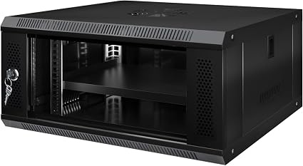 6U Wall Mount Server Cabinet IT Network Rack Enclosure Lockable Glass Door Black