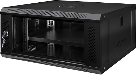 6U Wall Mount Server Cabinet IT Network Rack Enclosure Lockable Glass Door Black