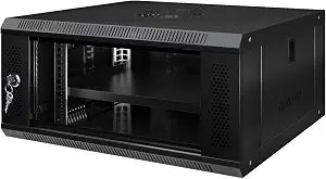 6U Wall Mount Server Cabinet IT Network Rack Enclosure Lockable Glass Door Black