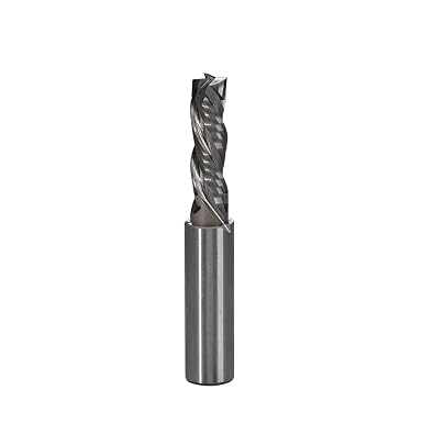 BETOP 3/8" Compression 3-Flutes Spiral Router Bit, Carbide Router Bit 3/8" Diameter, 1-1/8" Cutting Length with 1/2" Shank, CNC Bits