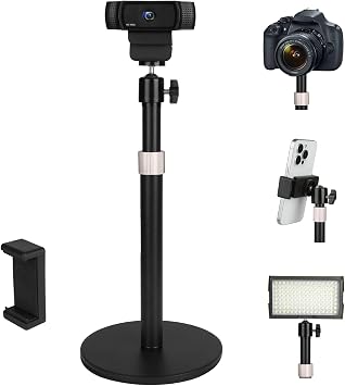 Mippko Webcam Camera Stand Phone Holder for Desk,1/4"-20 Threaded Compatible with Logitech Webcam C920 / C920S / C920x / C922 / C922x / C925e / C930 / C930e / C615 / C960,DSLR Camera/Smartphone