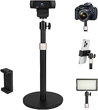 Mippko Webcam Camera Stand Phone Holder for Desk,1/4"-20 Threaded Compatible with Logitech Webcam C920 / C920S / C920x / C922 / C922x / C925e / C930 / C930e / C615 / C960,DSLR Camera/Smartphone - Image 1