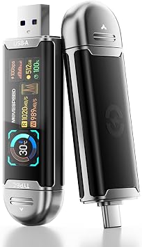 MOVE SPEED 512GB USB Drive with Smart Display 1090MB/s USB 3.2 Gen2 and Type C SSD Memory Stick for ProRes 4K Video iPhone 17/16/15, Android Phone, Windows, Mac, Tablet