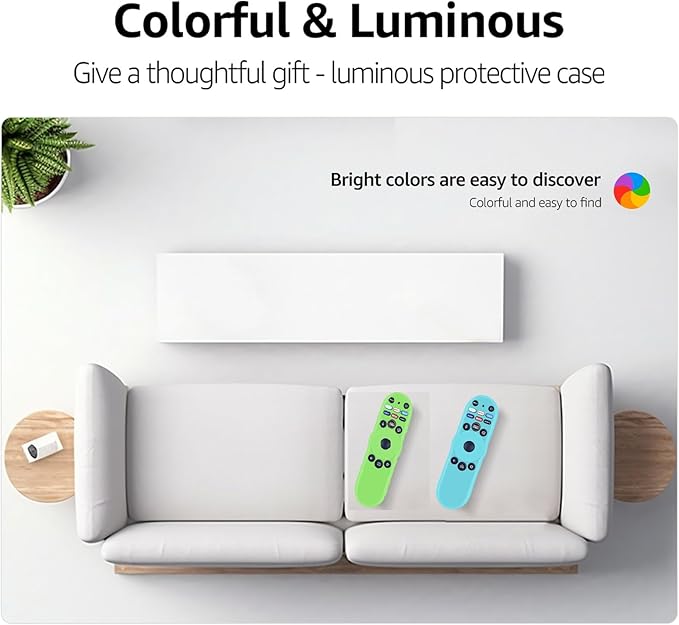 [Pack of 2] Remote Case for Smart TV Remote XRT270 Control Cover, Silicone Controller Case Cover Compatible with XRT270 Silicone Sleeve(Glow Green+Glow Blue)