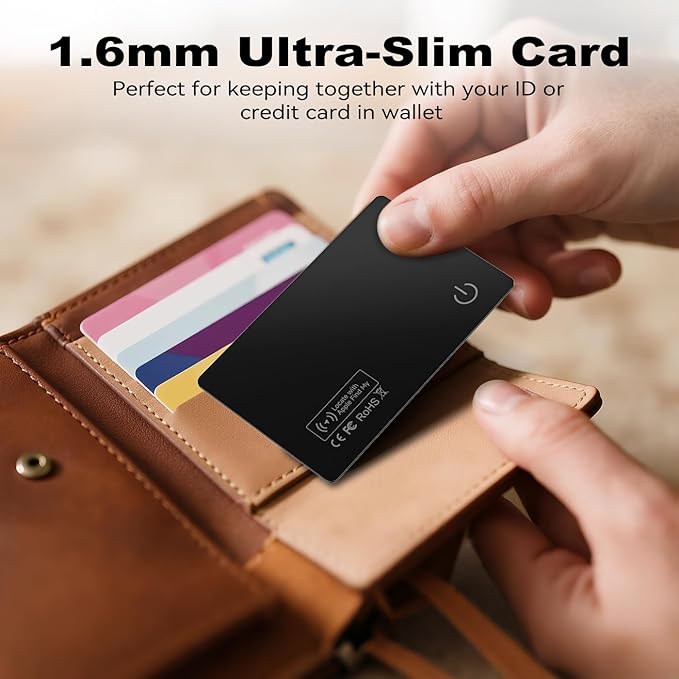 Smart Card Wallet Tracker 4-Pack – Ultra-Thin, Apple Find My Compatible, IP68 Waterproof
