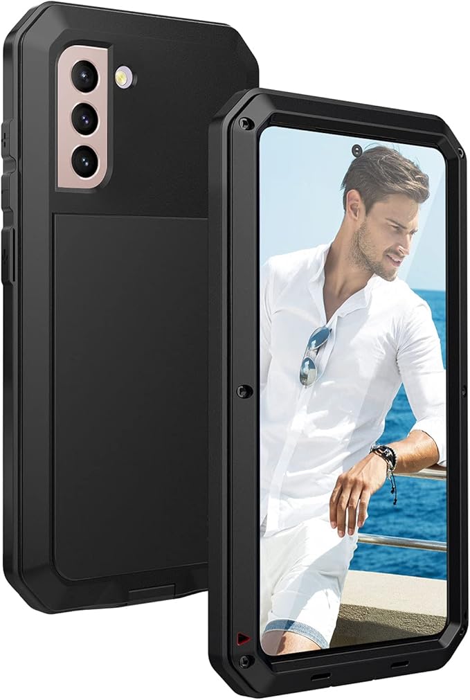 Mitywah Case Designed for Samsung Galaxy S21 Plus, Military Grade Heavy Duty Shockproof Drop Proof Dirtproof Rugged Aluminum Metal Tough Cases Cover for Galaxy S21 Plus 6.7 inch-Black