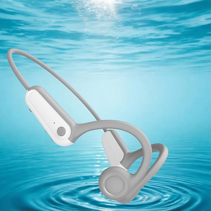 AYI True Bone Conduction Bluetooth Headphones Open Ear Headset Painless Wear Stereo Earphone 11H Playtime Lightweight Stable & Comfortable Sports Headphone for Driving Bicycling Running Skiing-White