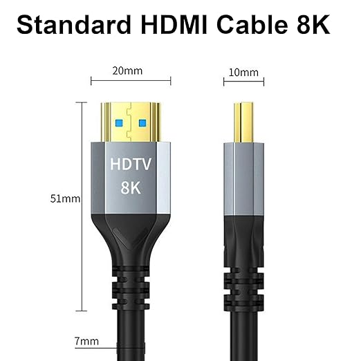 8K 10K 4K HDMI 2.1 Cable 6 FT 2-Pack, 48Gbps High Speed HDMI TV Computer Cable, Shielded HDMI Cable 8K@60Hz, 4K@120Hz, HDCP 2.2&2.3, HDR 10, VRR, eARC for PC/Laptop/TV/PS4/PS5 /Sound Bar/Roku TV/Xbox