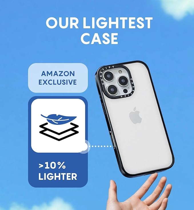 CASETiFY Compact iPhone 13 Case [4 ft. 2X Military Grade Drop Protection/Slim/Lightweight] - Space Pattern on Clear Background - Clear Black