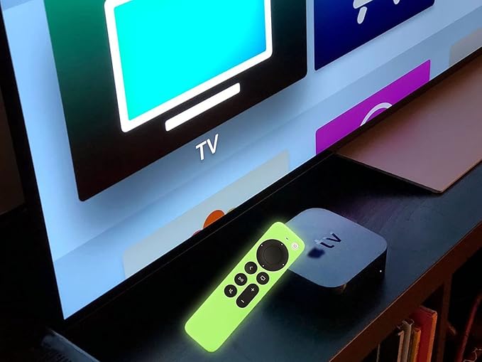 LEFXMOPHY Silicone Cases for Apple TV Remote Case 2021-2024 4K Siri 2nd 3rd Generation - Cover Skin for AppleTV Control 2-Pack Green and Blue Glow in Dark