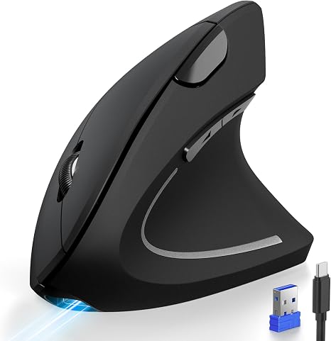 TECKNET Ergonomic Mouse Wireless, Rechargeable Vertical Mice Right Hand
