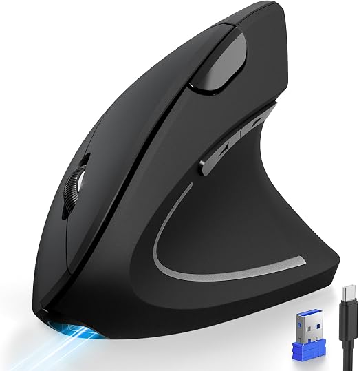 TECKNET Ergonomic Mouse Wireless, Rechargeable Vertical Mice Right Hand