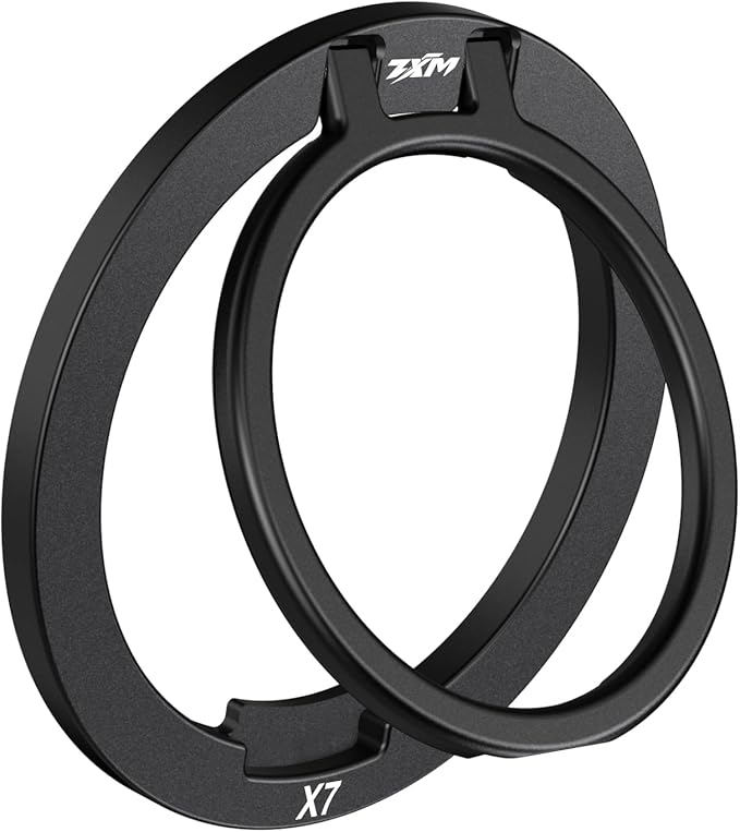 ZXM Magnetic Phone Grip for Magesafe,X7 for Magsafe Ring Stand,Magnetic Cellphone Ring Holder with Kickstand for iPhone 17 16 15 14 Air Pro Max Plus&Huawei,Samsung (Black)