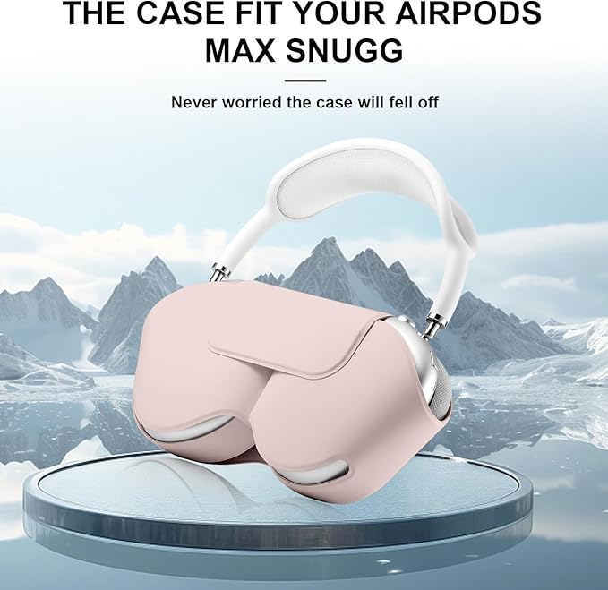 Maxjoy for Apple Airpods Max Smart Case Cover, Soft PU Leather Protective Cover Accessories for Airpod Max with Sleep Mode, Anti-Dust Travel Carrying Case for Airpods Pro Max Headphones, Ivory