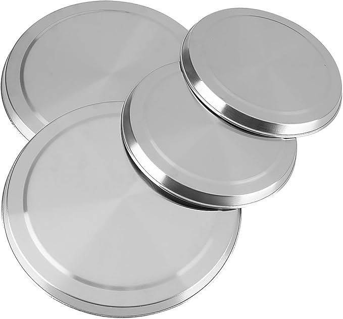 Zerodis 4Pcs Kitchen Stove Top Cover, Stainless Steel Stove Top Burner Covers Cooker Silver Colored Kitchen Utensils Suitable for Standard Sized Electric Stove Burners