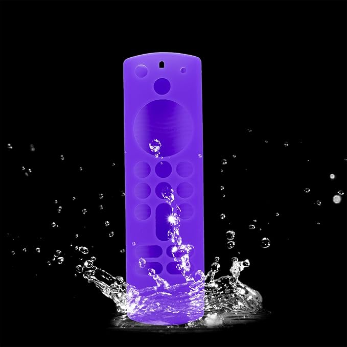 Purple Remote Cover Replacement for TVstick (3rd Gen) / TV Stick 4K Max 2021 Voice Remote, Silicone Protective Case Sleeve with Lanyard - LEFXMOPHY