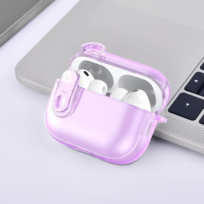 Clear Case for Airpods Pro 3 Case 2025 Women, VISOOM Clear New Apple AirPods iPods Pro3 Cases Protector Cover Cute Transparent Air pods Ipod Pro 3rd Gen Cases With Lock/Keychain/Cleaning Kit for women