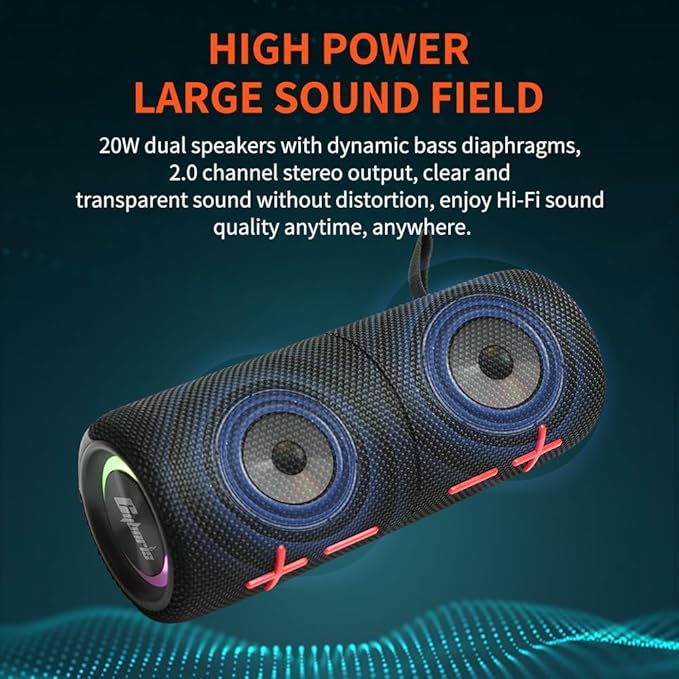 2 in 1 Magnetic Dual Splittable Bluetooth Speaker, IPX6 Waterproof Split Portable Wireless Speaker with 20W Loud Stereo Sound, Bluetooth V5.3, 24H Playtime, Multiple pairing for Home,Outdoor or Travel