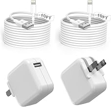 2Pack iPad Charger, 10FT Fast Charger iPad Cord with 12W USB Wall Charger