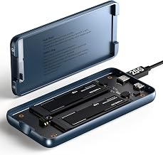 Dual Bay Raid SSD Enclosure: 2280 M2 Hard Drive Enclosure with Clone Mode & Raid 0/1 & JBOD Mode, 20Gbps Compatible to PCIe NVMe Harddrive Cloning HDD, Offline Duplicator - Image 1