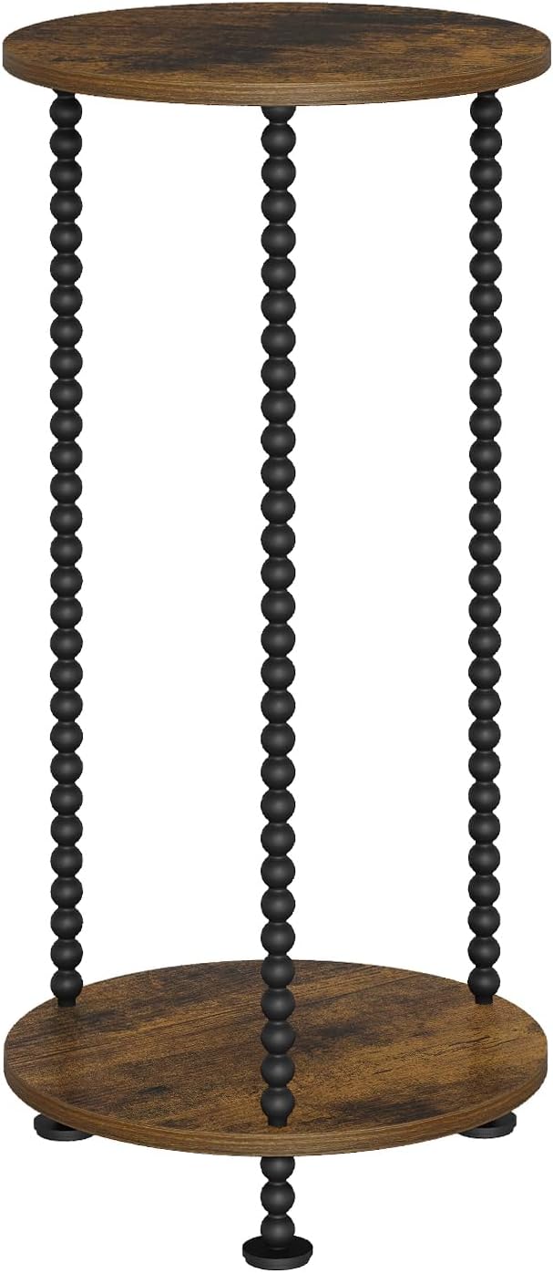 YINMIT Plant Stand Indoor, 2 Tier Small Plant Stand, Round Flower Pot Stand, Corner Plant Stands for Indoor Plants, Plant Tables Indoor, Planter Pot Holder for Balcony Garden Patio Living Room