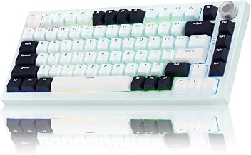 Gurjot Iceland Blue 75% Hot‑Swappable Mechanical Keyboard, Triple‑Mode 2.4G BT5.1 USB‑C, Multifunctional Knob, Gradient PBT Keycaps, 8000mAh Battery, RGB Backlit, Gaming Custom Keypad for Windows Mac - Image 1