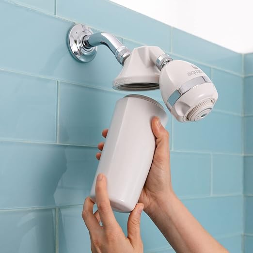 Aquasana Shower Filter | Dermatologist-recommended for softer, healthier skin & hair | Proven to reduce 90% of chlorine for 6 months | WaterSense Certified | Includes shower head | AQ-4100-E