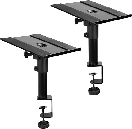 VIVO Black Clamp-on 10 x 9 in Speaker Stands, 2 Pack, MOUNT-SP01CB