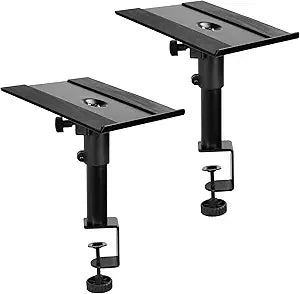 VIVO Black Clamp-on 10 x 9 in Speaker Stands, 2 Pack, MOUNT-SP01CB