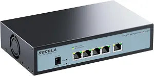 SODOLA 5 Port 10G Easy Web Managed Switch,5X 10GBase-T Ports