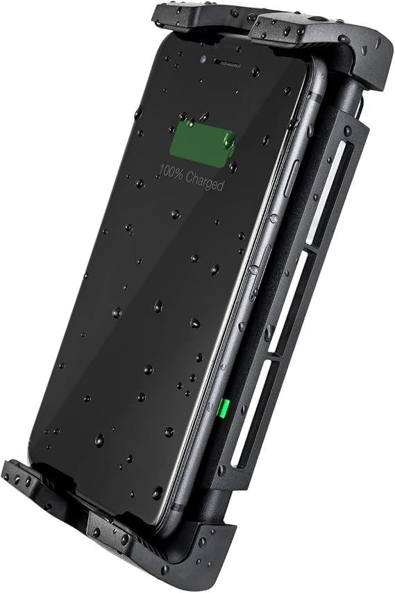 SCANSTRUT Active 15W Waterproof Wireless Charger Mount, IPX6 Rated, 12/24V Qi Fast Charging Phone Holder for Boats, RVs & ATVs, One-Hand Docking, Secure Grip, Universal Compatibility
