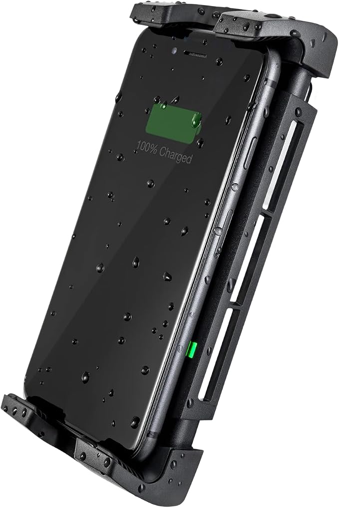 SCANSTRUT Active 15W Waterproof Wireless Charger Mount, IPX6 Rated, 12/24V Qi Fast Charging Phone Holder for Boats, RVs & ATVs, One-Hand Docking, Secure Grip, Universal Compatibility