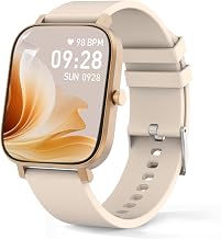 Smart Watch for Men Women Compatible with iPhone Samsung Android Phone 1.69 inch Full Touch Screen IP68 Waterproof Bluetooh Fitness Tracker Heart Rate/Sleep Monitor (Gold) - Image 1