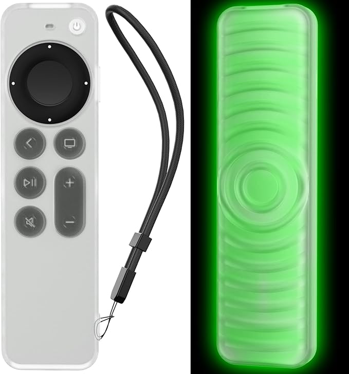 AhaStyle Protective Case for 2021 Apple TV Siri Remote 4k, Anti-Slip Silicone Cover Skin Compatible with Apple TV Remote/Siri Remote [2nd Generation](Glow Green)