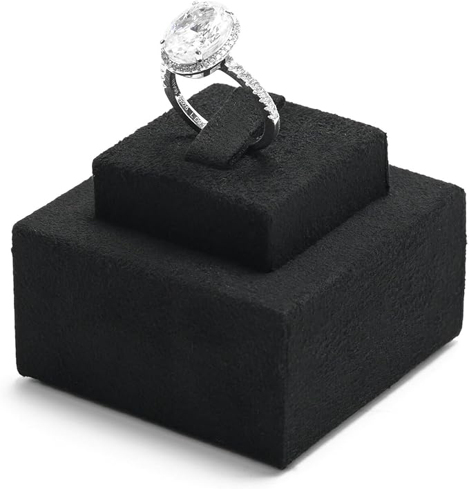 Oirlv Microfiber Ring Display Stand Black