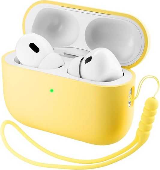 ORNARTO Compatible with AirPods Pro 3 Case 2025, Full Protective Hybrid Silicone for AirPods Pro 3rd Generation Case, Front LED Visible Skin Cover-Buttercream Yellow