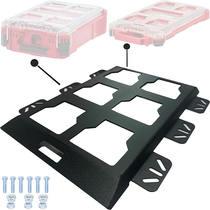 for milwaukee packout wall mount Packout Mounting Plate, Metal Base for Milwaukee Toolboxes, milwaukee mounting plate Wall or Floor Mount (2 Half Width Black)